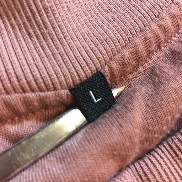 Chenille Pullover Sweatshirt Womens Large Mauve Pink Lined Cozy - Picture 7 of 8